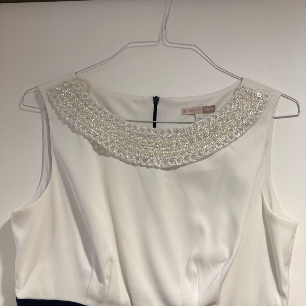 White and blue dress size 10